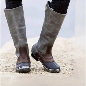 SOREL SLIMPACK TALL  Equestrian Riding Shale Gray Waterproof Women Size 6.5
